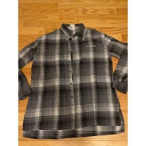 Friends The Television Series Black & White Plaid Button-Up Shirt size Medium